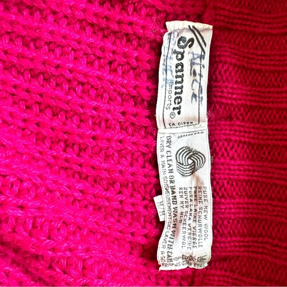 SPANNER VINTAGE PINK WOOL SWEATER JACKET 2 in 1 SWEATER DRESS CHUNKY SWEATER - Picture 14 of 16